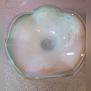 Murano Style Hand Blown Glass Pastel Bowl